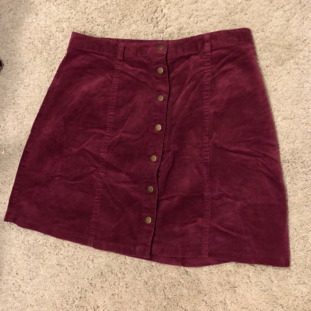 Forever 21 Maroon Corduroy Skirt